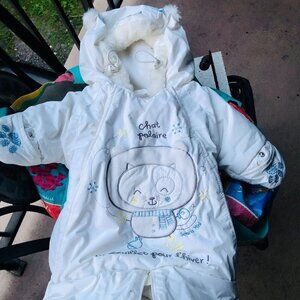 Souris Mini Baby Winter Bunting Bag 3-6M – Polar Cat Snowsuit, Warm Sleeping Bag